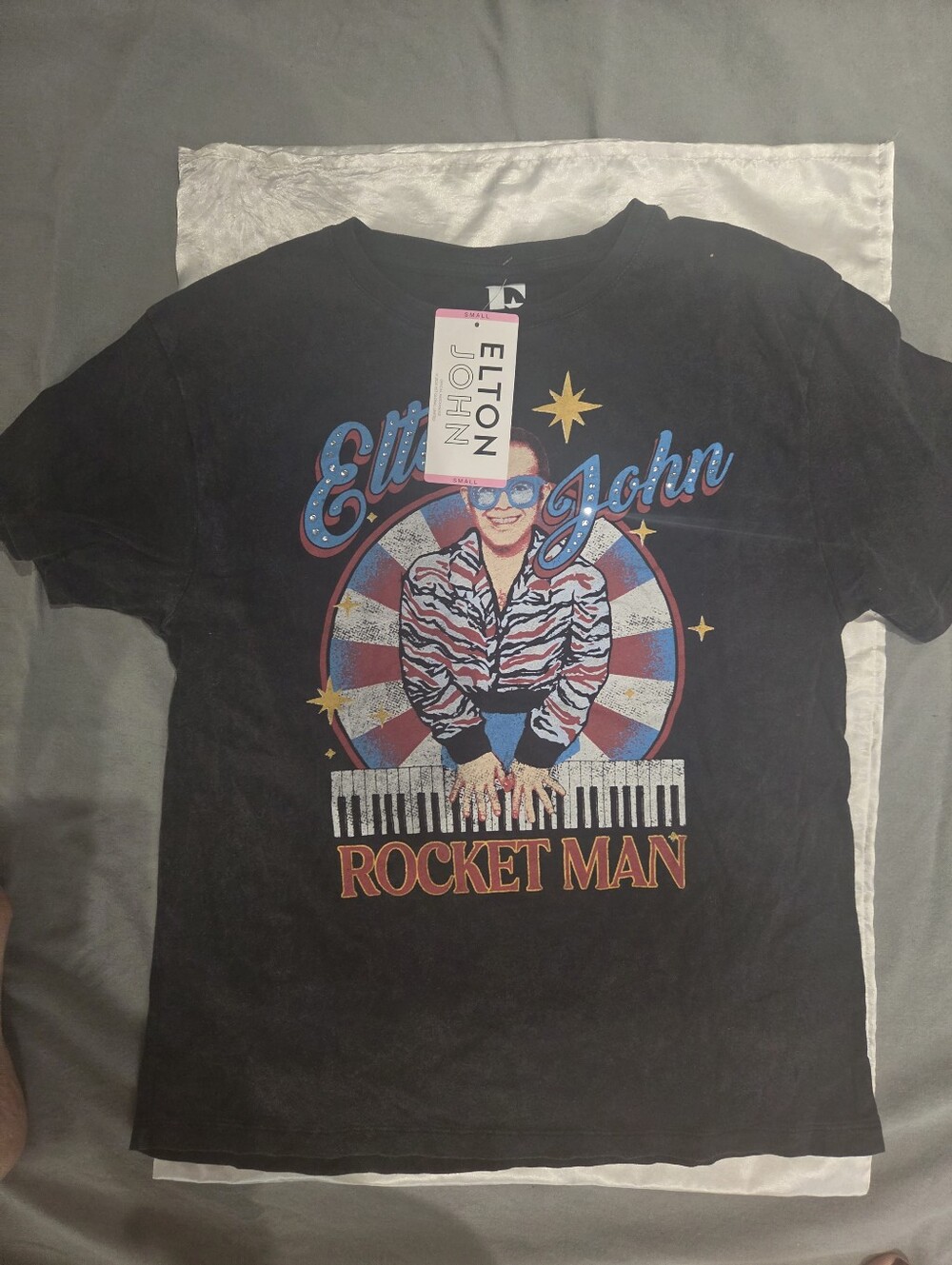 Black 'Rocket Man' Graphic Tee